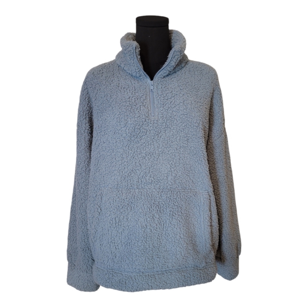 NWT‎ American Eagle Blue Gray Soft Sherpa Teddy Bear Jacket Size Small